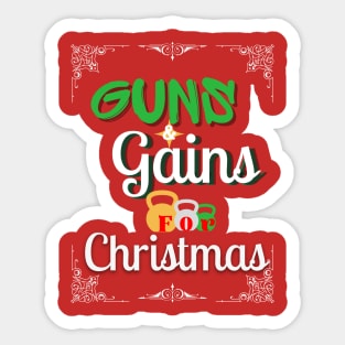 Gains & Guns for Christmas Sticker